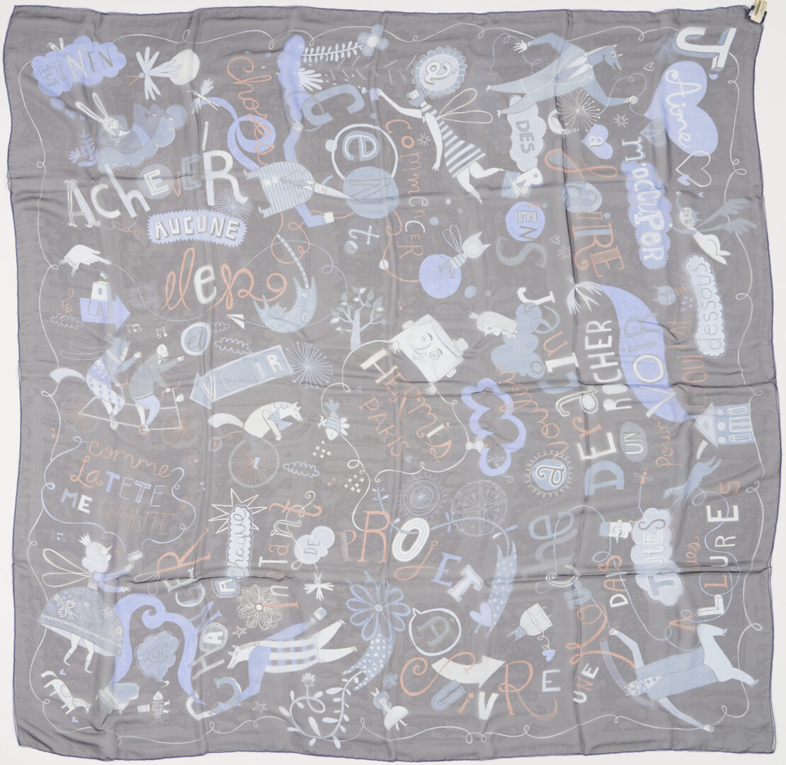 Lot 1216: Hermes Silk Muslin Scarf, Les Confessions 140