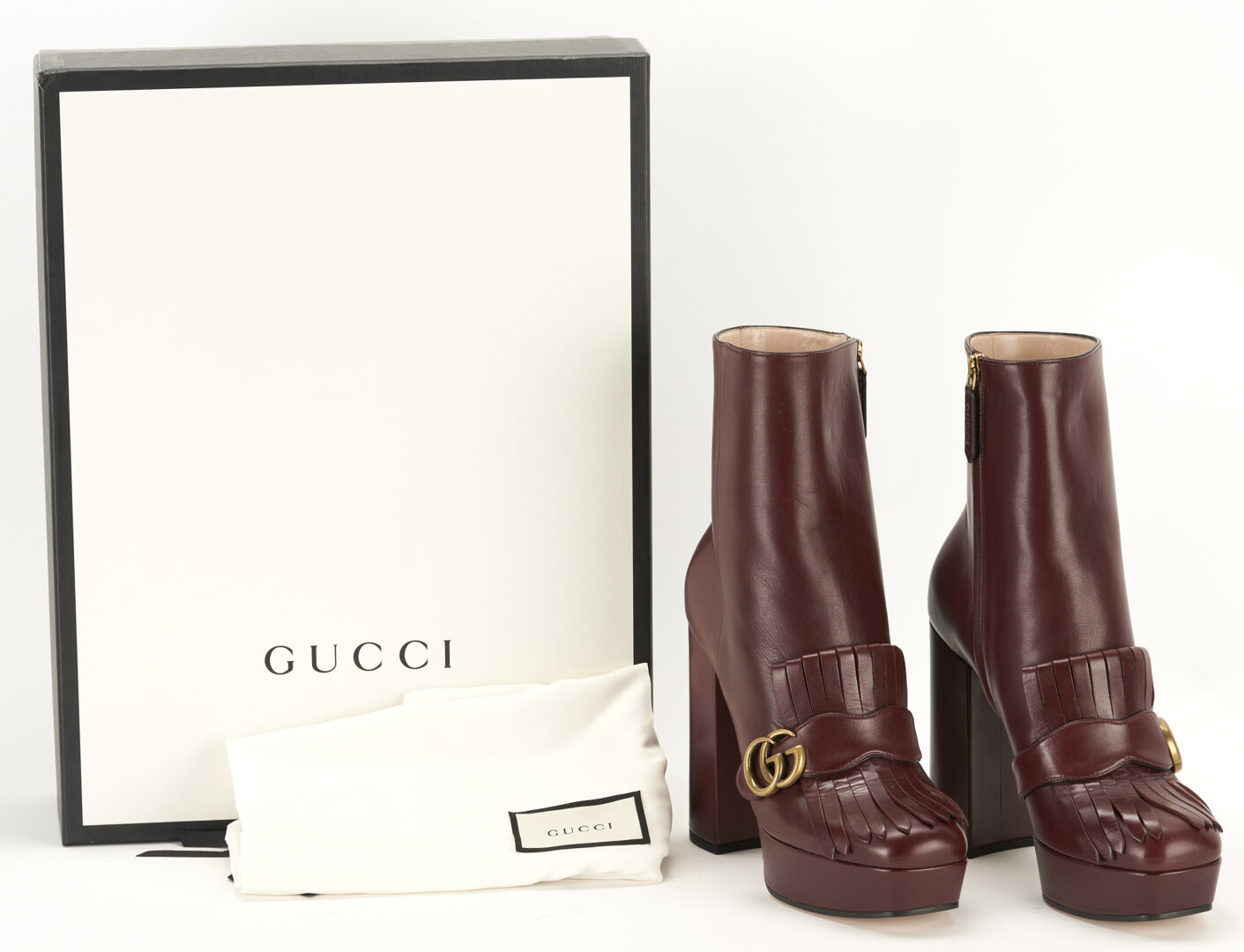 Lot 1222: Gucci GG Marmont Platform Boots