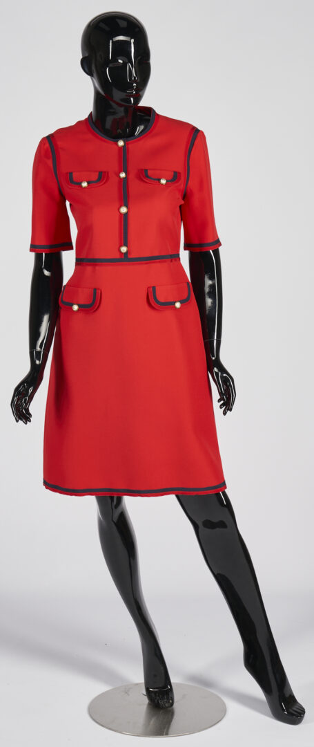 Lot 1225: Gucci Red Wool Silk Midi Dress