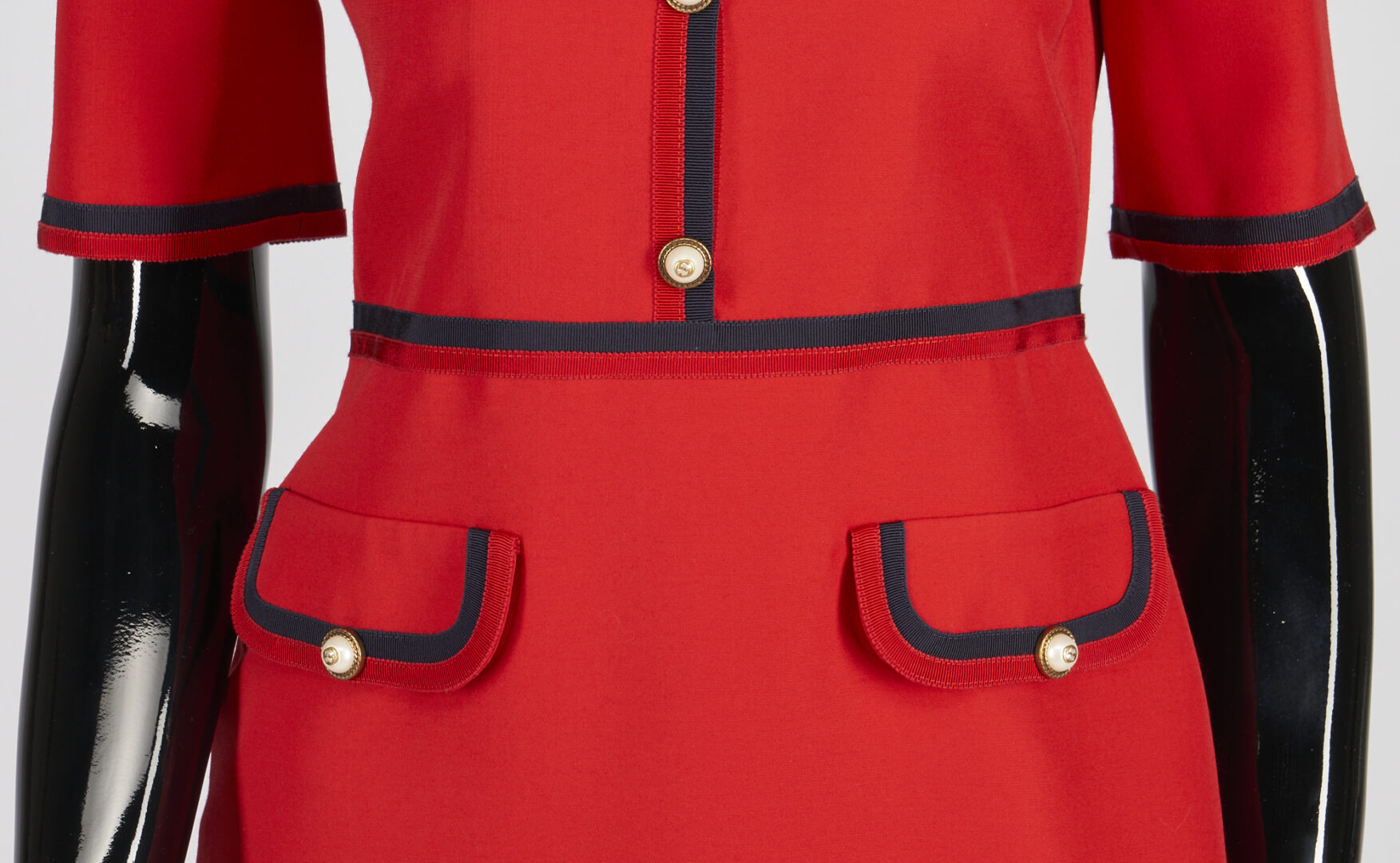 Lot 1225: Gucci Red Wool Silk Midi Dress