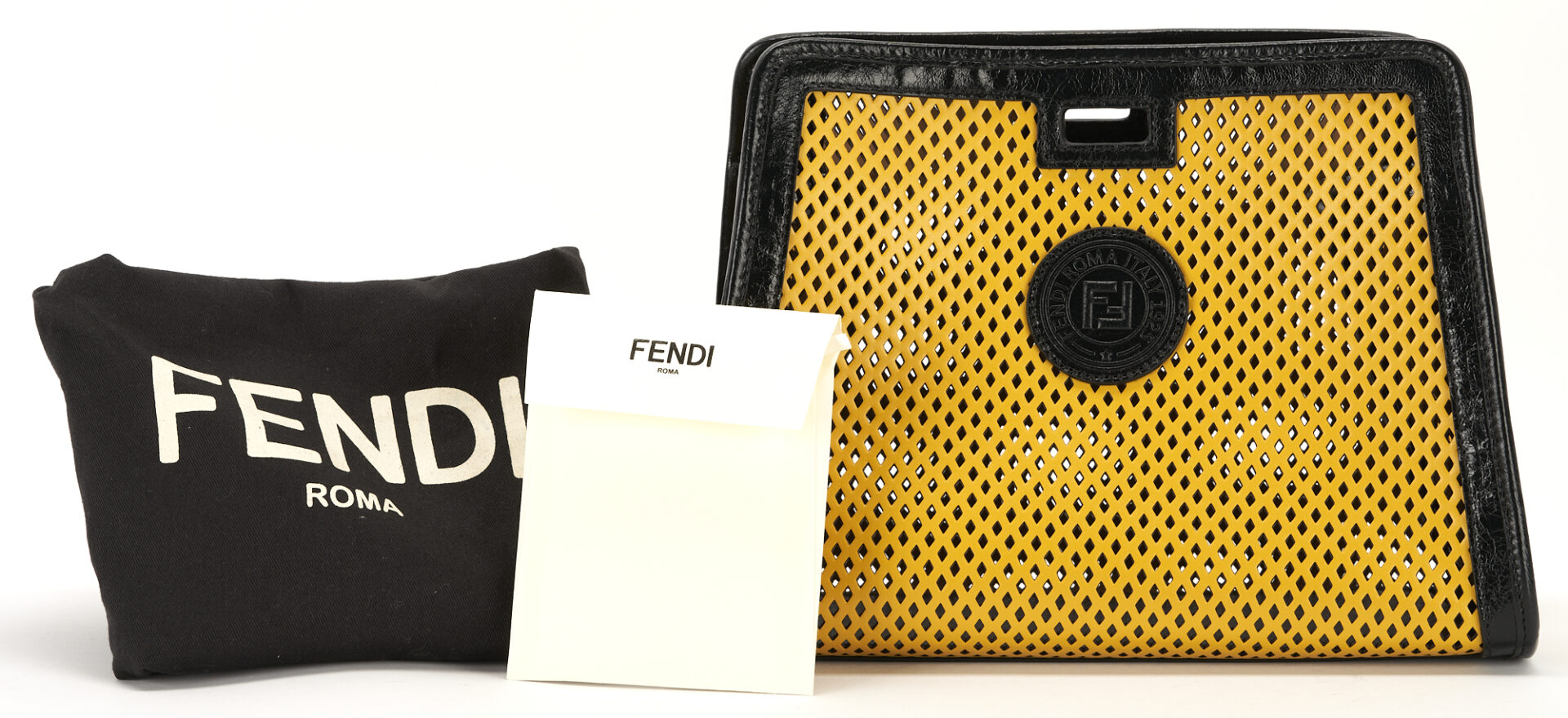 Lot 1244: Fendi Defender Peekaboo Small Yellow Handbag