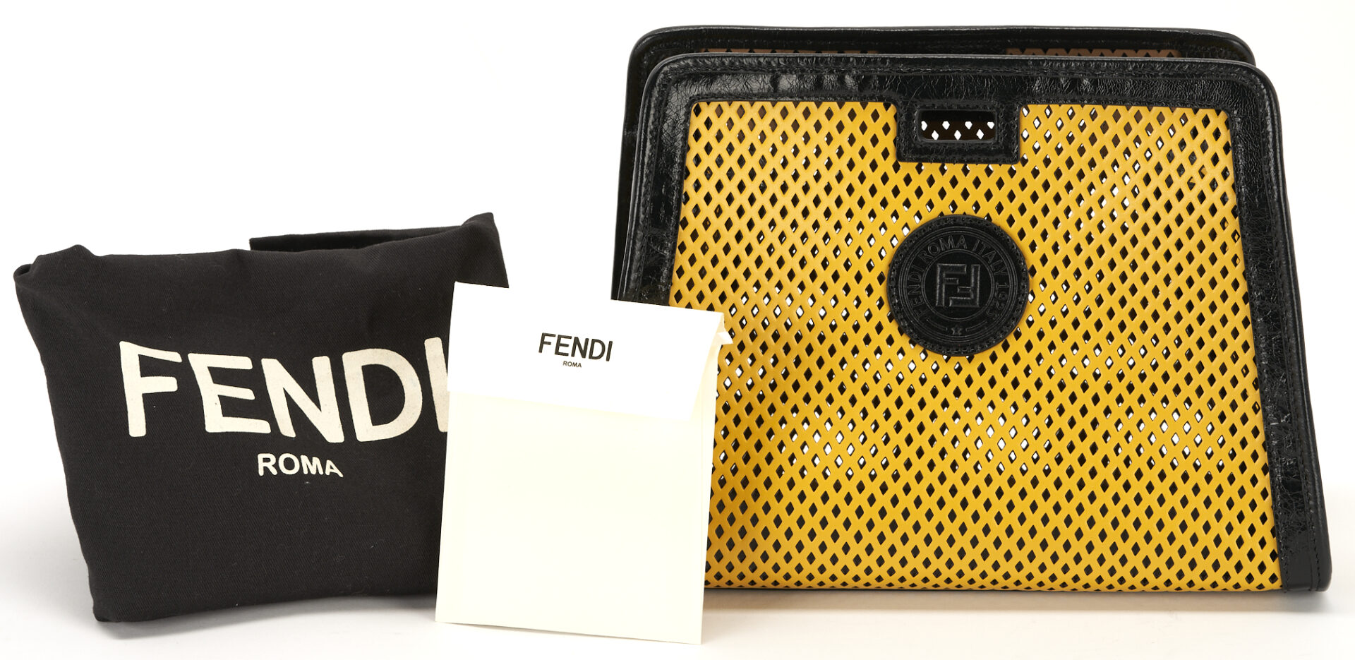 Lot 1244: Fendi Defender Peekaboo Small Yellow Handbag