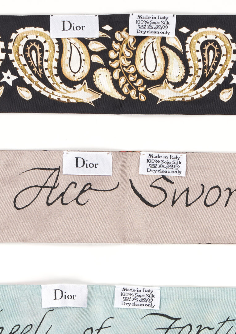 Lot 1250: 7 Dior Silk Scarves, incl. Motherpeace & KaleiDioroscopic