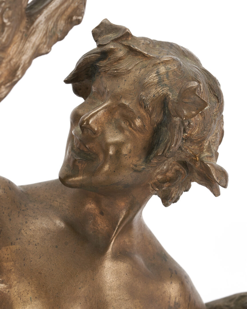 Lot 131: Frederick MacMonnies Bronze Sculpture, Young Faun w/ Heron