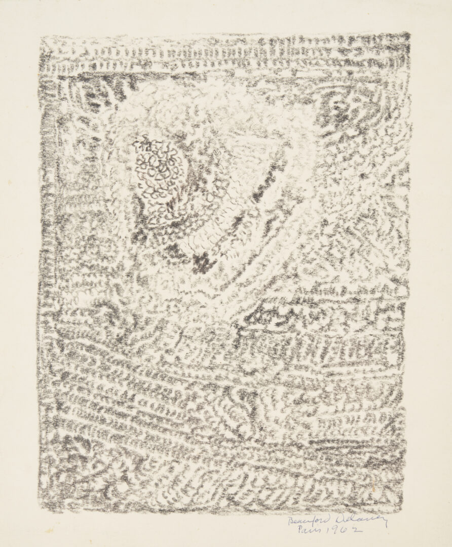 Lot 150: Beauford Delaney Abstract Graphite Drawing, 1962