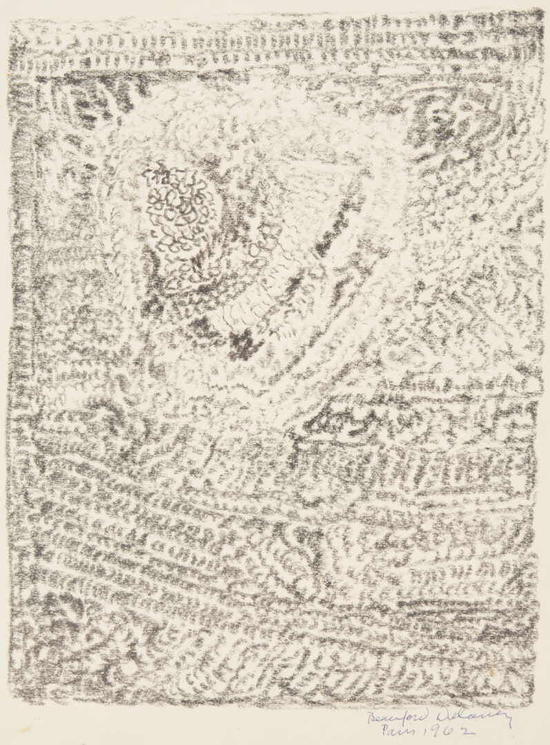 Lot 150: Beauford Delaney Abstract Graphite Drawing, 1962