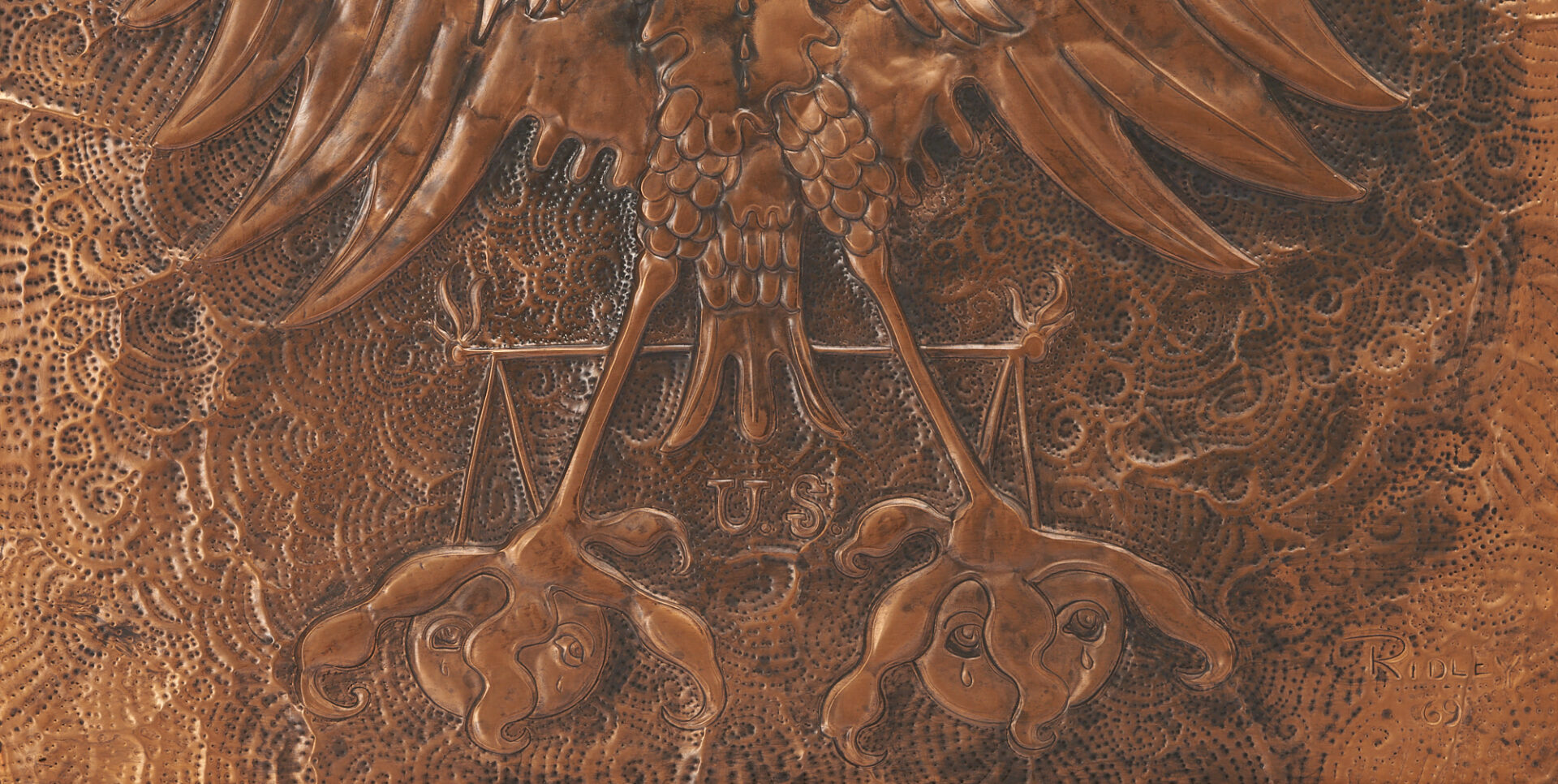 Lot 152: Greg Ridley, Civil Rights Era Copper Eagle Panels