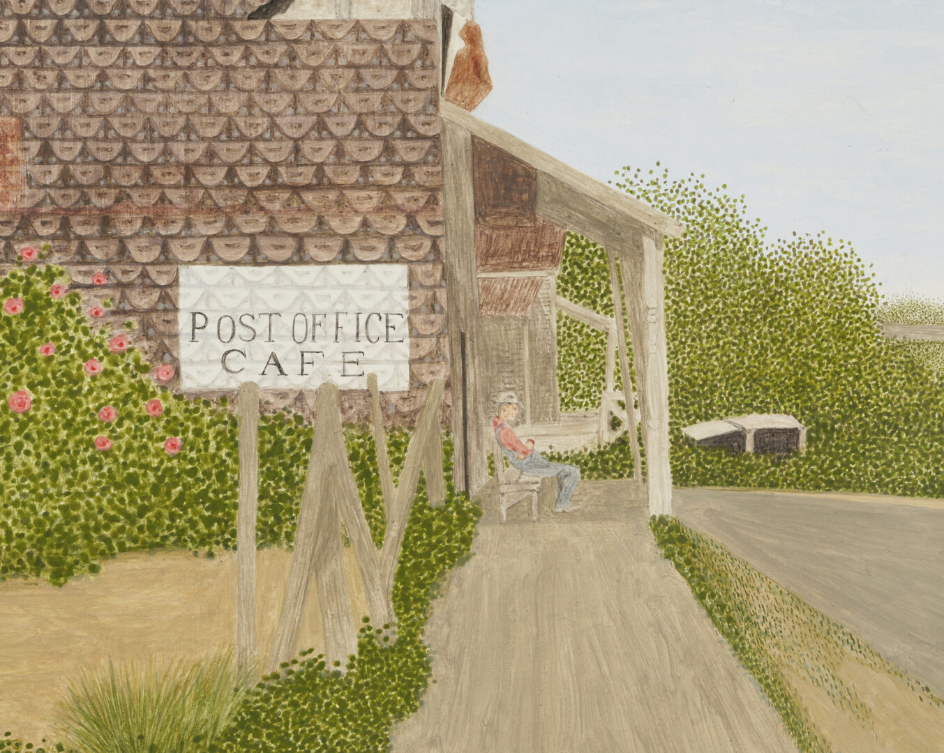 Lot 154: Carroll Cloar Painting, Post Office Cafe, 1975
