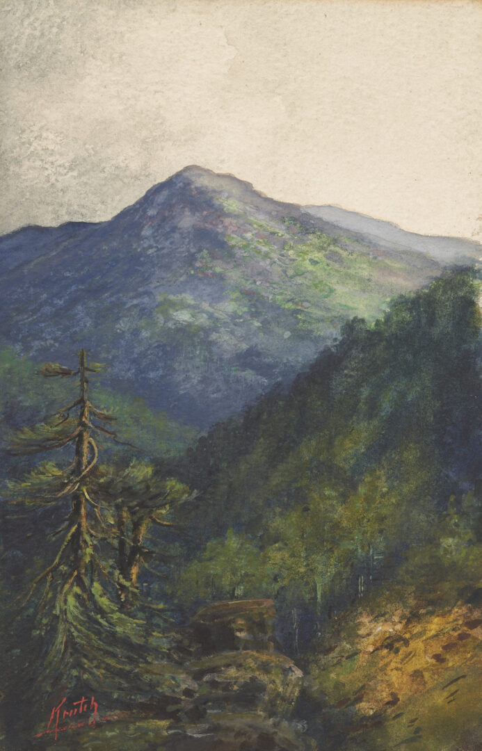 Lot 163: Charles Krutch Watercolor, Smoky Mountain East TN Landscape Painting
