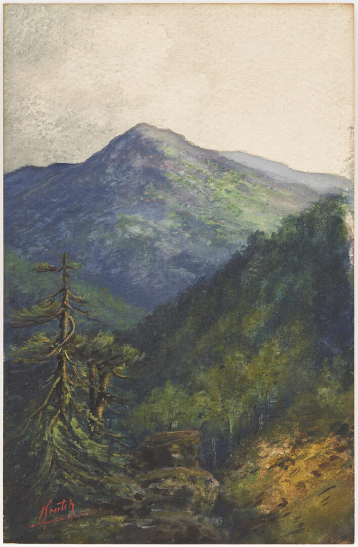 Lot 163: Charles Krutch Watercolor, Smoky Mountain East TN Landscape Painting
