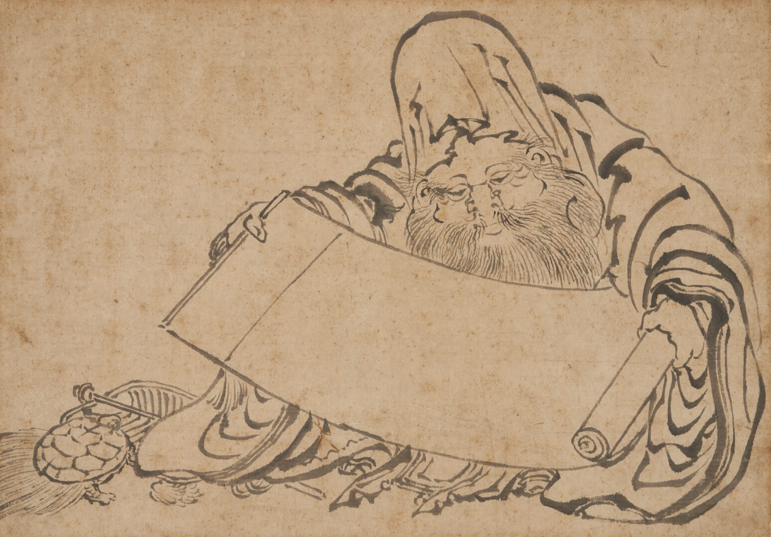 Lot 16: Drawing of Jurolin attr. Hokusai, ex-Ernest Fenollosa