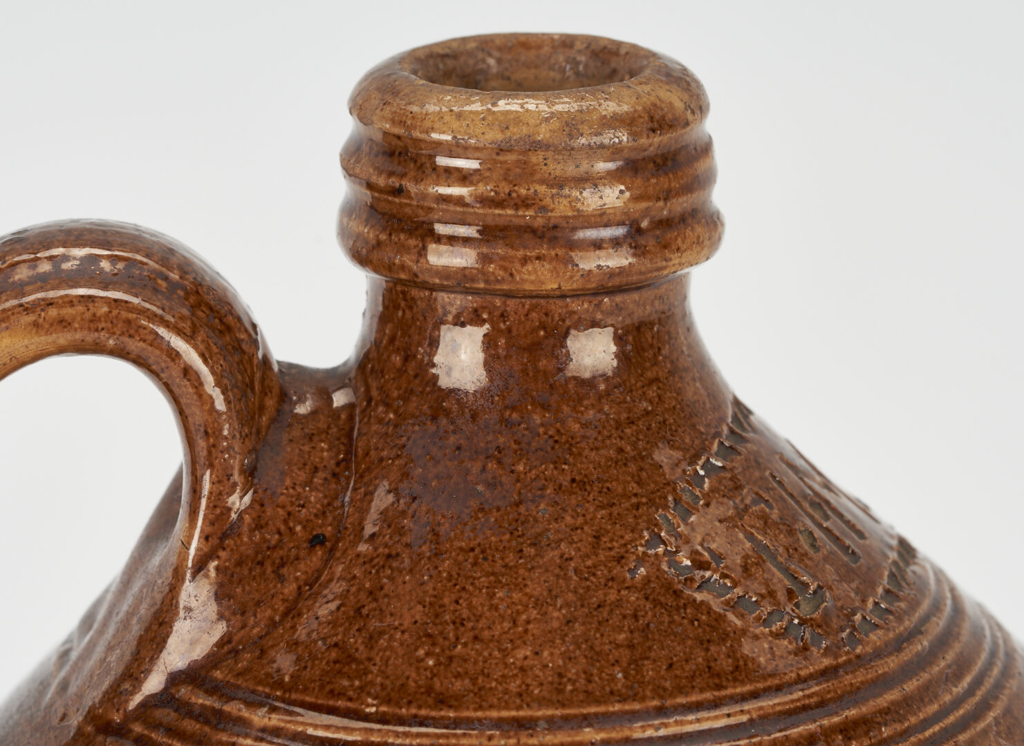 Lot 179: Great Road Southwest Virginia Earthenware Pottery Jug, Attrib. Thomas J. Myers