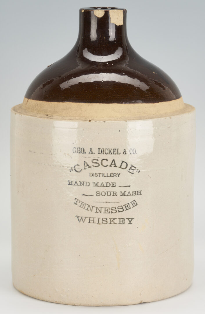 Lot 184: George Dickel Whiskey Advertising Pottery Jug