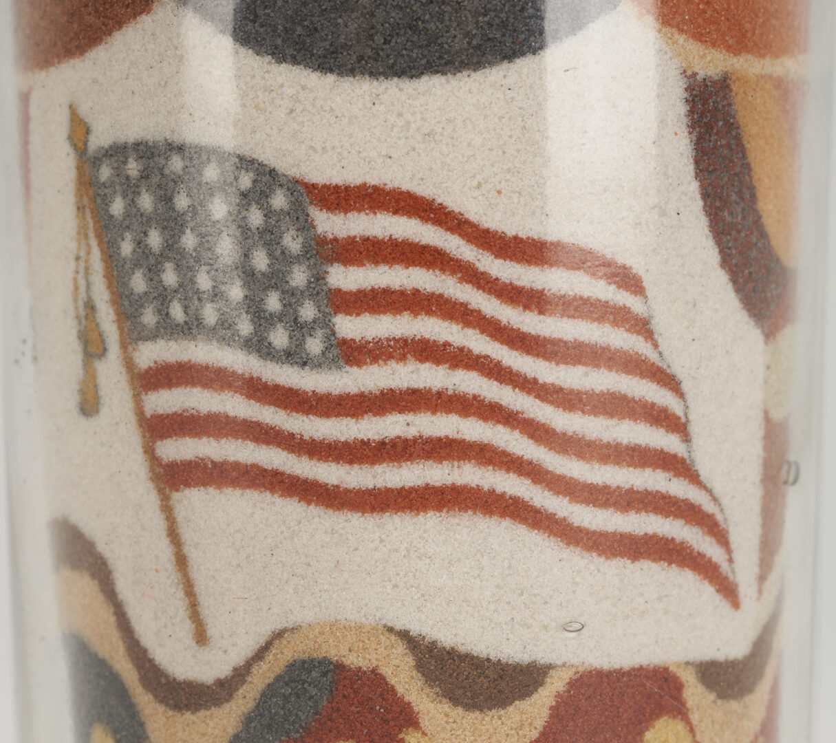 Lot 195: Andrew Clemens Labeled Sand Art Bottle, Flag Design