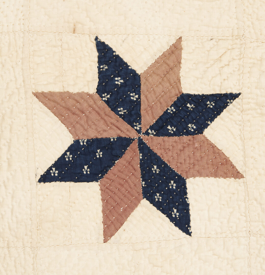 Lot 200: East TN Pieced Quilt, Blazing Star Pattern, Circa 1880