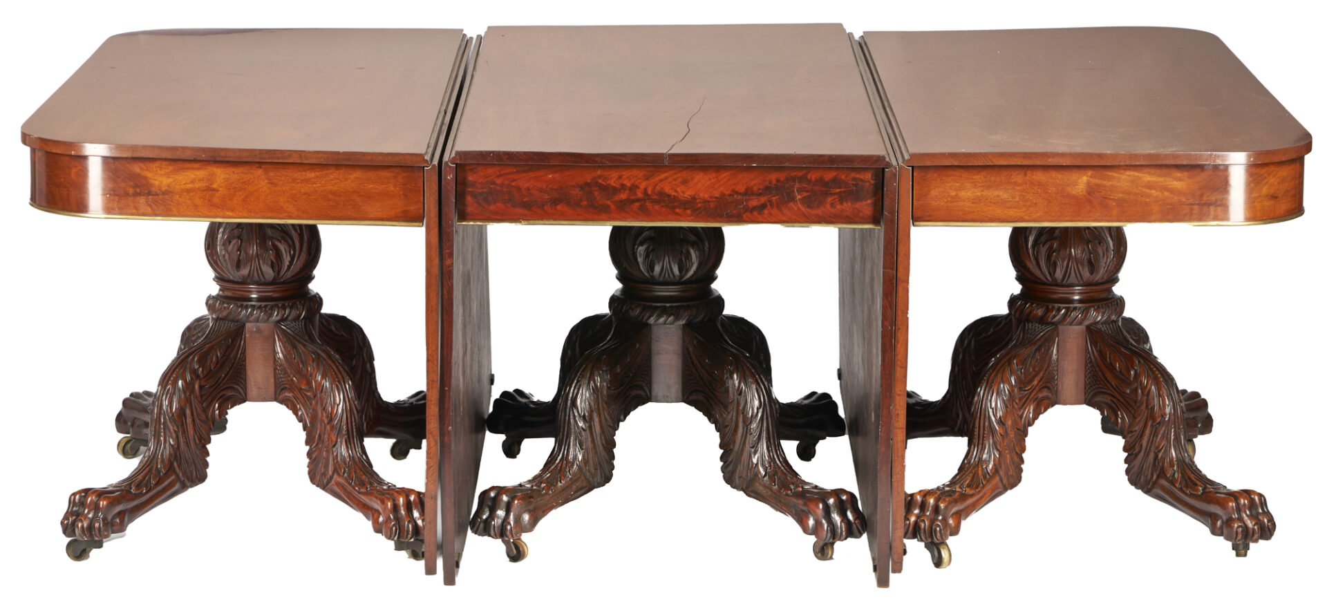 Lot 205: New York Mahogany 3-Pedestal Dining Table, Charleston History