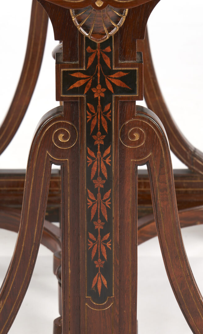 Lot 206: Herter Brothers Signed Aesthetic Movement Inlaid Easel