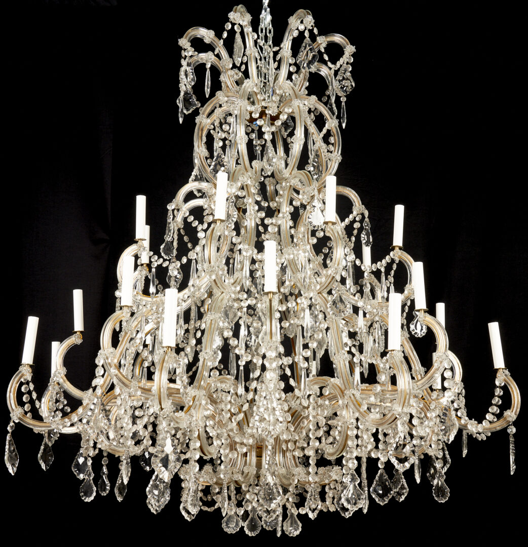 Lot 222: Continental Maria Teresa Style Tiered Crystal Chandelier