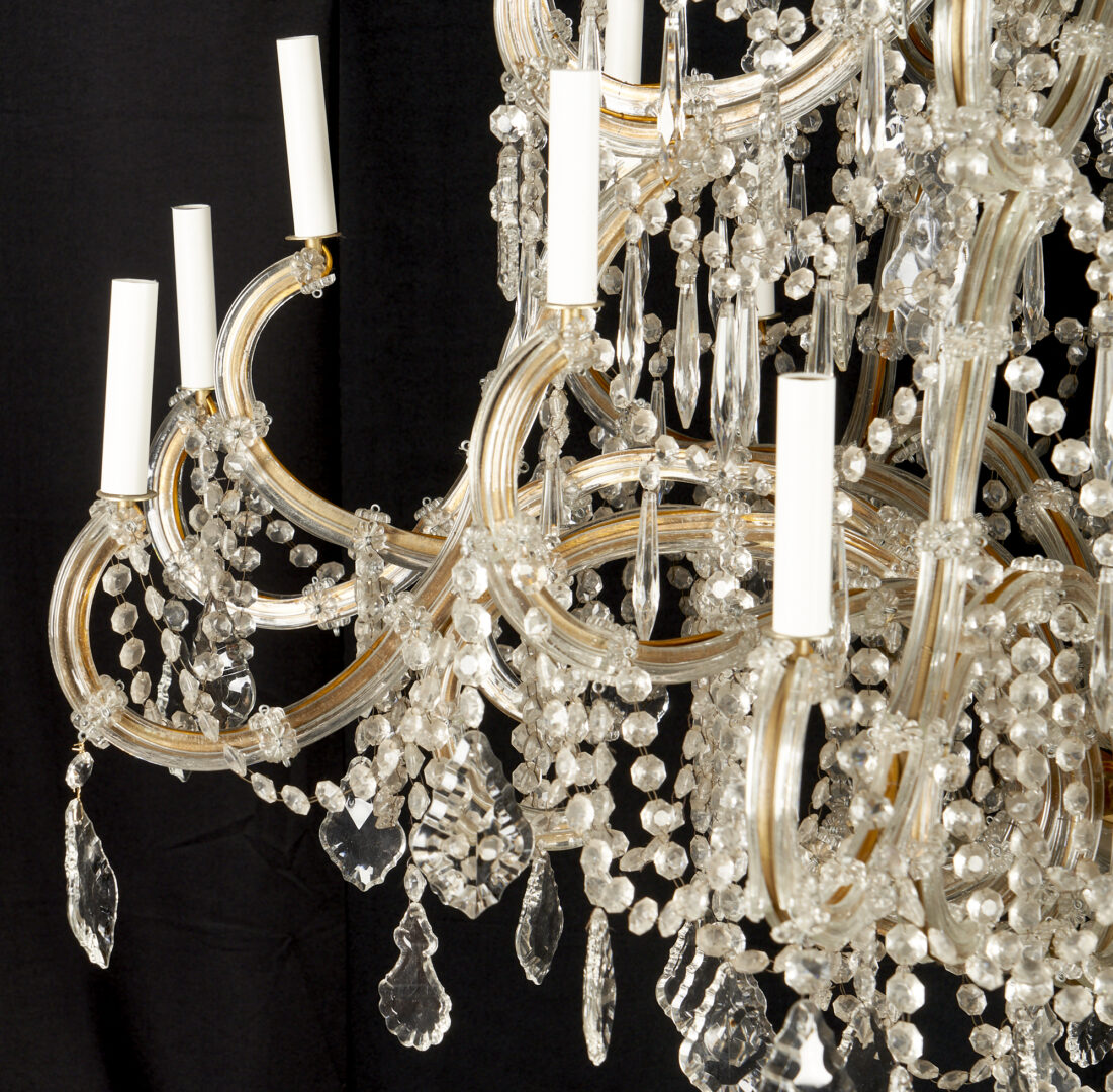 Lot 222: Continental Maria Teresa Style Tiered Crystal Chandelier