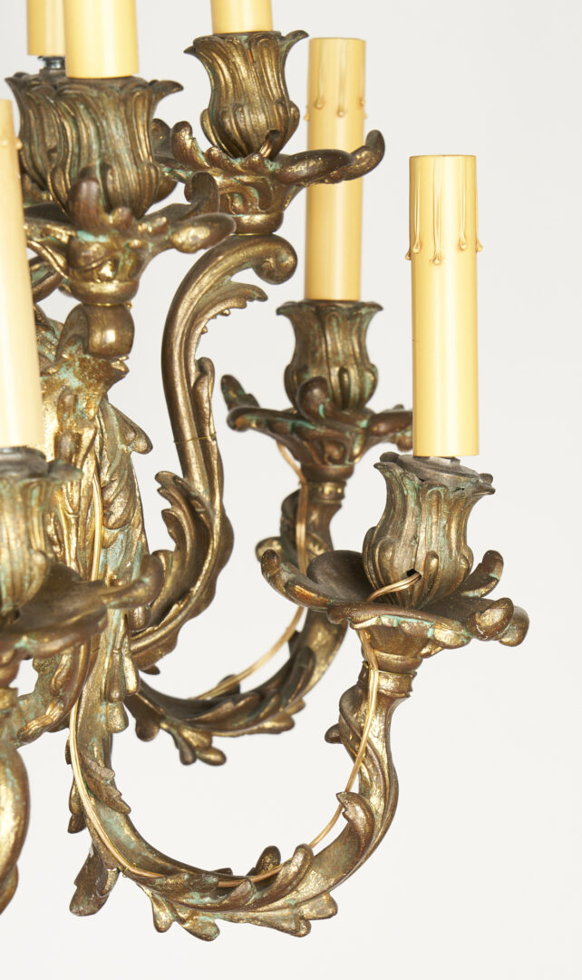 Lot 223: French Rococo-Style 15-Light Gilt Bronze Chandelier, 19th Century