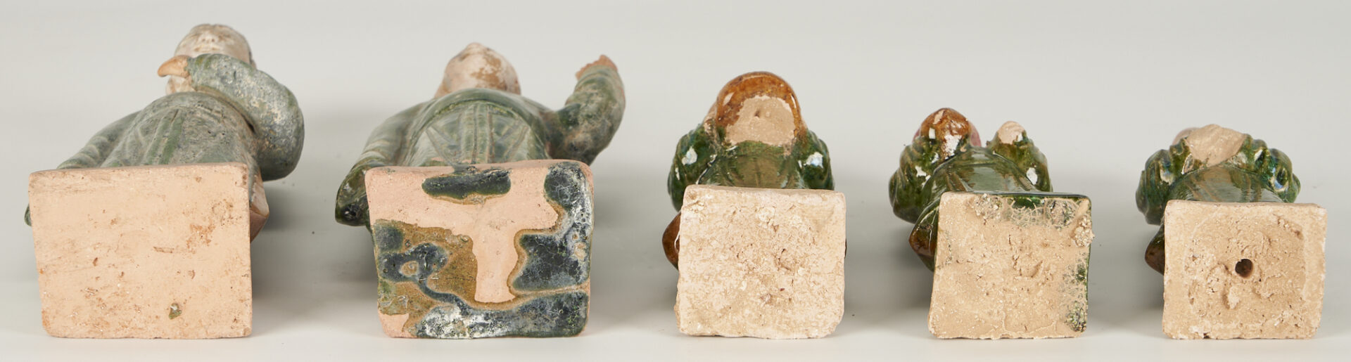 Lot 233: 13 Chinese Sancai Glazed Figural Roof Tiles & Tomb Figures, incl. Shouxing