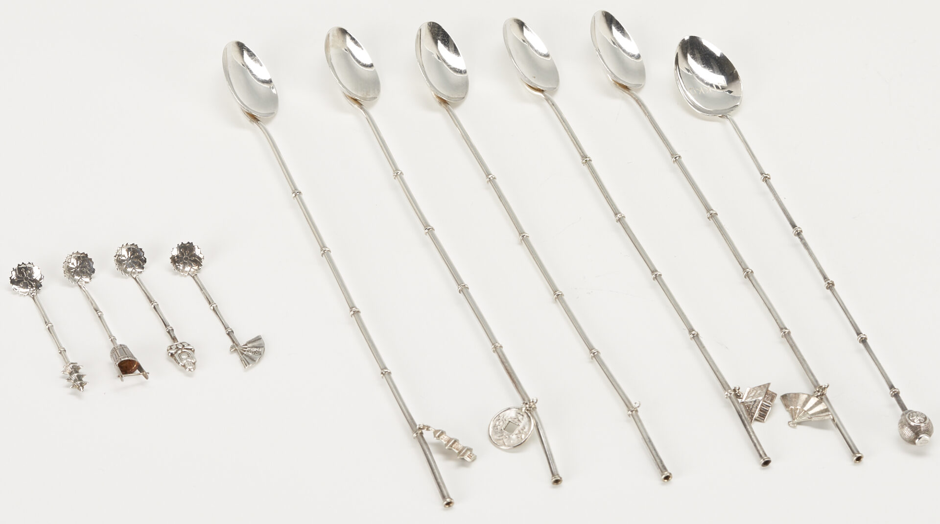Lot 239: 15 Japanese Silver Items, incl. K. Uyeda .950 & Iced Tea Spoons