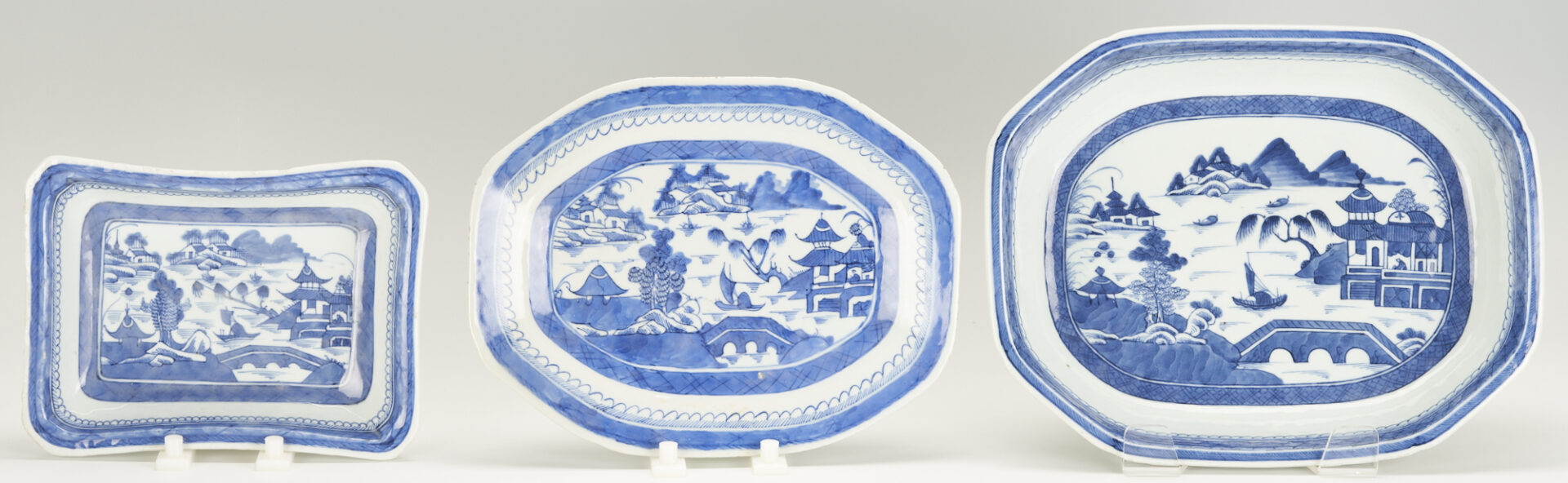Lot 245: 10 Assorted Chinese Export Canton Porcelain Dinnerware Items, incl. Tureens