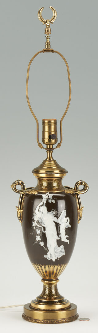 Lot 251: Minton, Pate Sur Pate Vase By Lawrence Birks. Fitted As Table Lamp