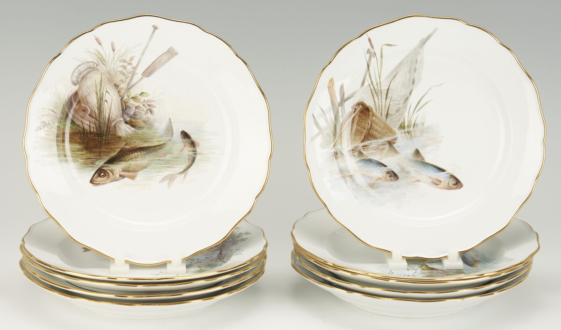 Lot 262: Meissen Porcelain Fish Set, 16 Pieces