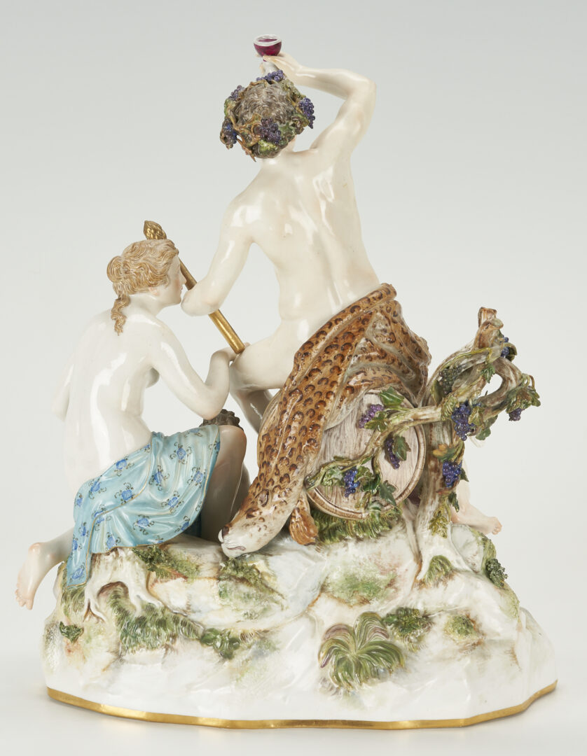 Lot 263: Meissen Porcelain Figural Group, Bacchus & Attendants