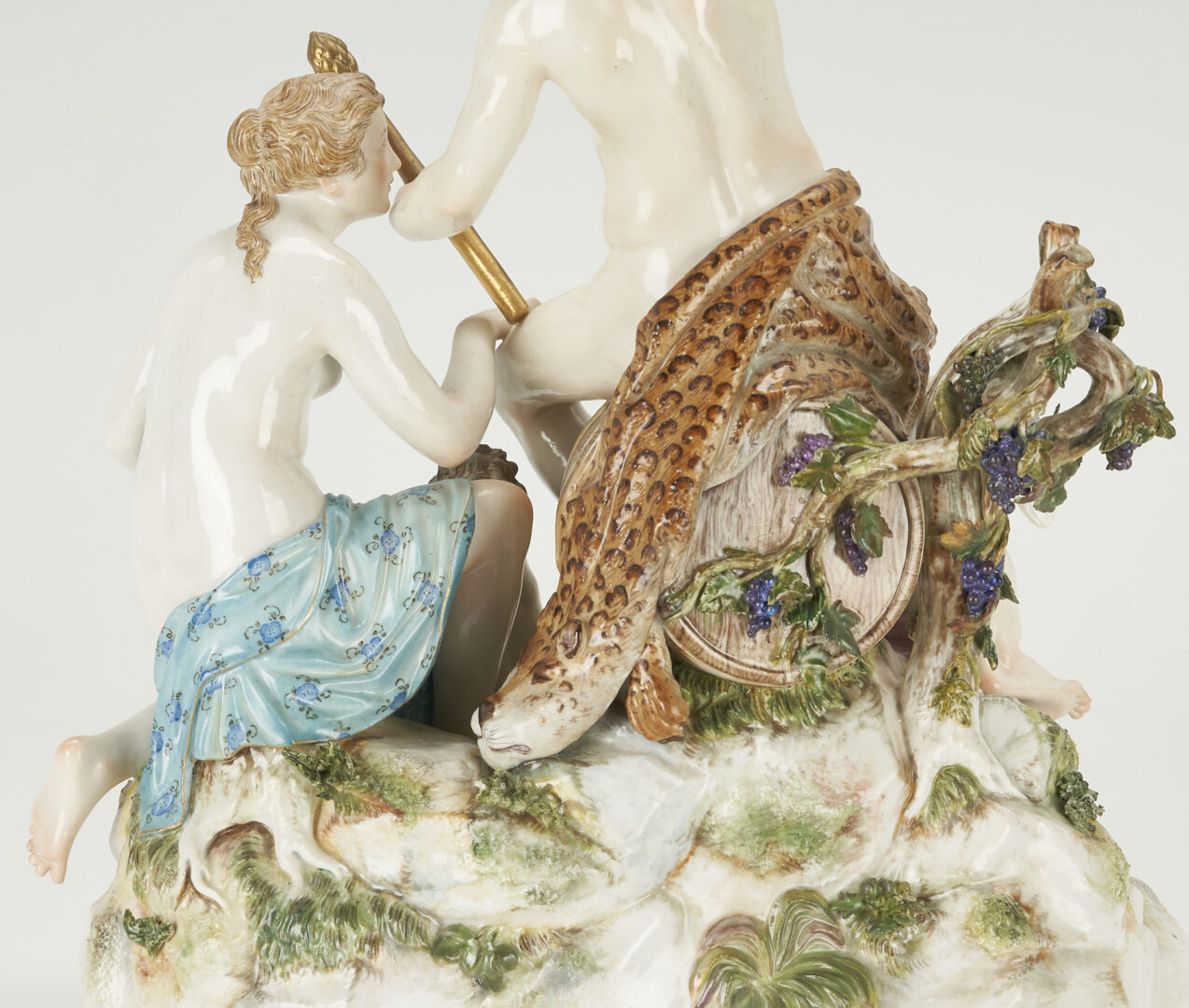 Lot 263: Meissen Porcelain Figural Group, Bacchus & Attendants