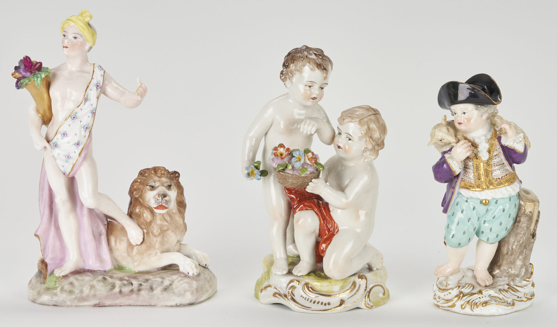 Lot 265: 6 European Porcelain Figures, incl. Meissen & KPM