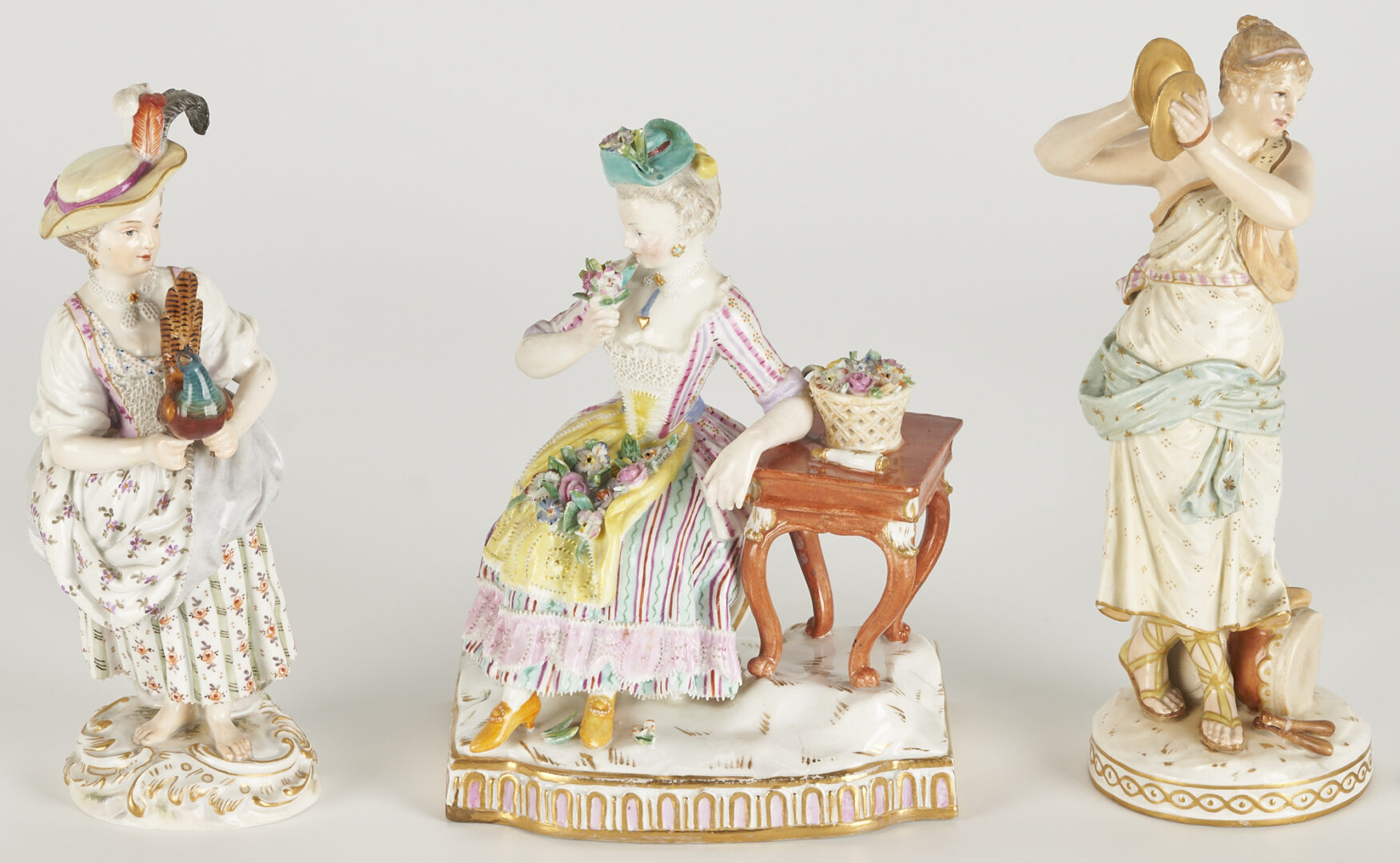 Lot 267: 3 Meissen and KPM Figures, incl. Sense of Smell