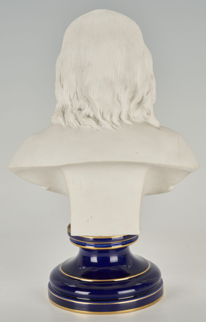 Lot 274: Sevres Bisque Porcelain Bust of Benjamin Franklin