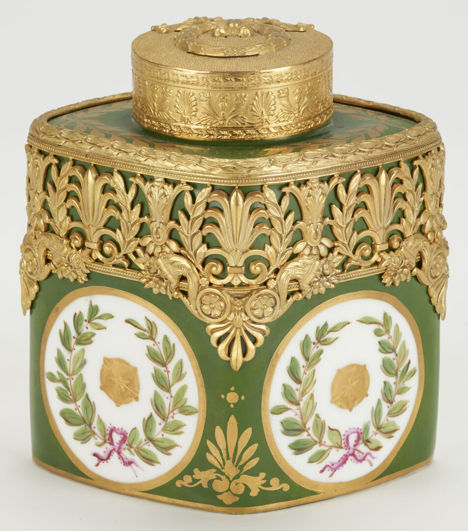 Lot 276: Sevres Ormolu Tea Caddy & Royal Vienna Perfume