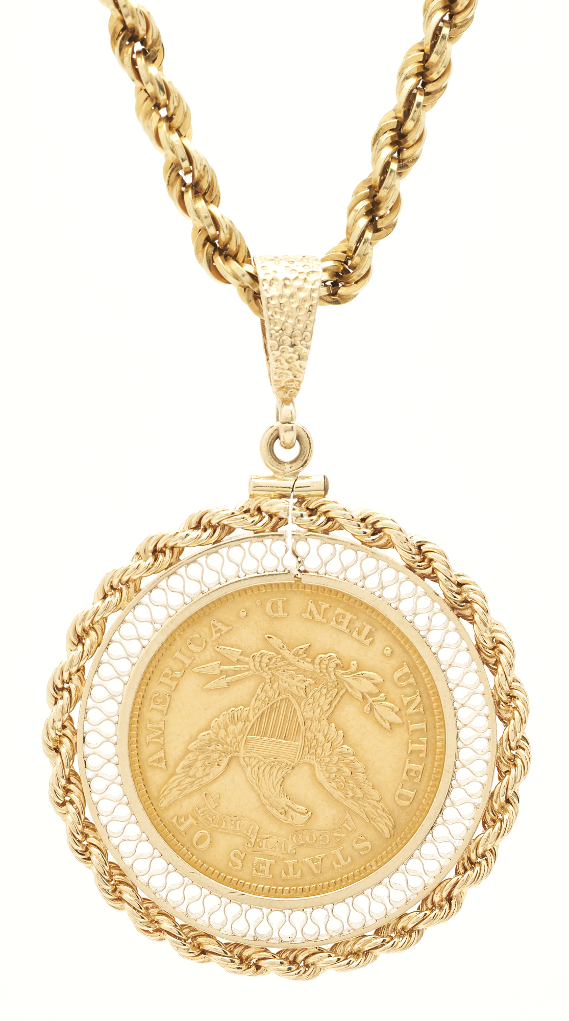 Lot 294: $10 Liberty Gold Coin Necklace | Case Auctions