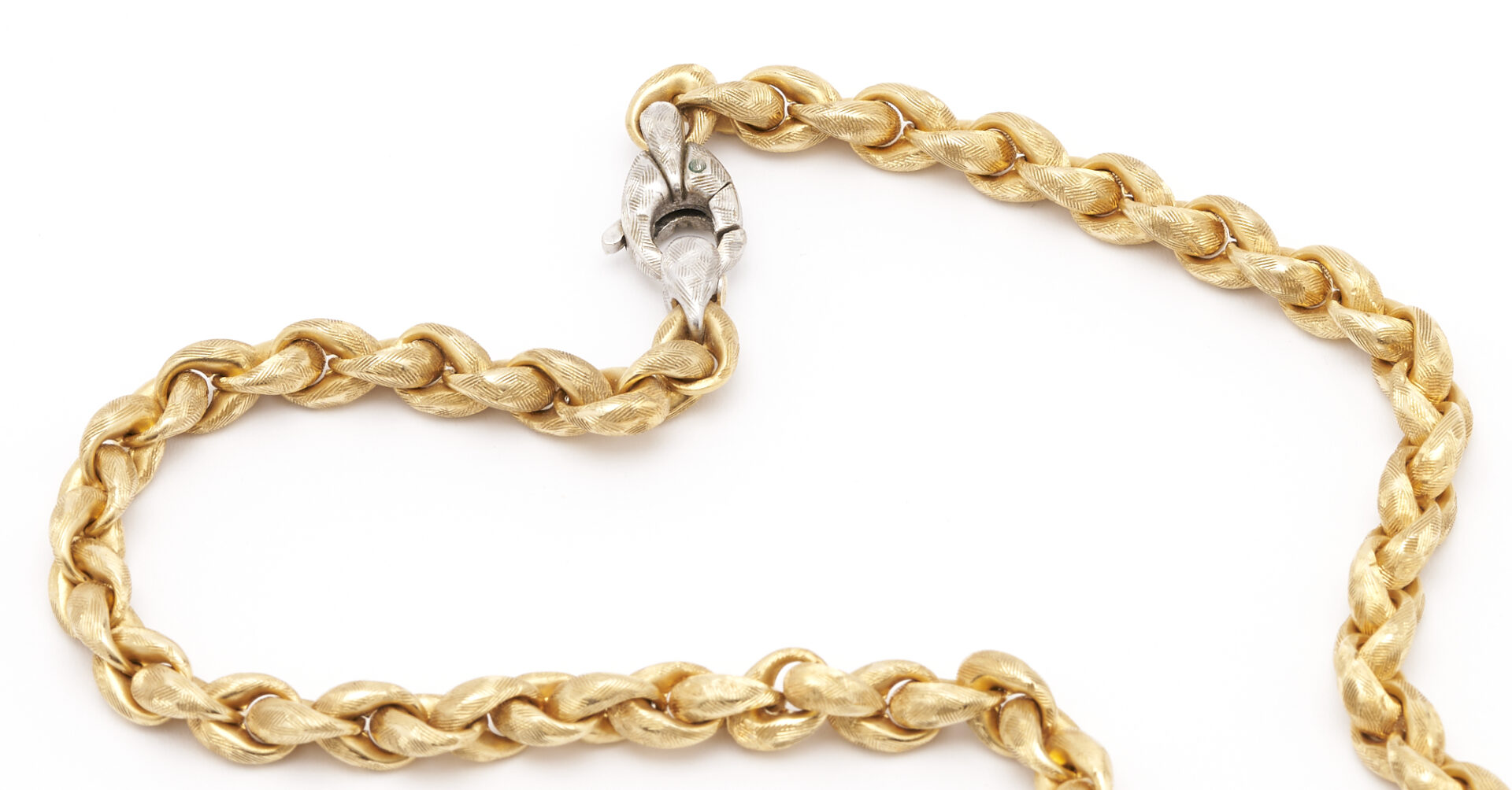 Lot 306: Vintage Roberto Coin 18K Gold Textured Chain Necklace