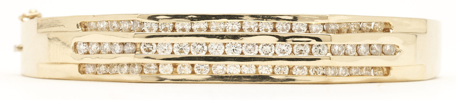 Lot 307: 14K Gold & Diamond Bangle Bracelet