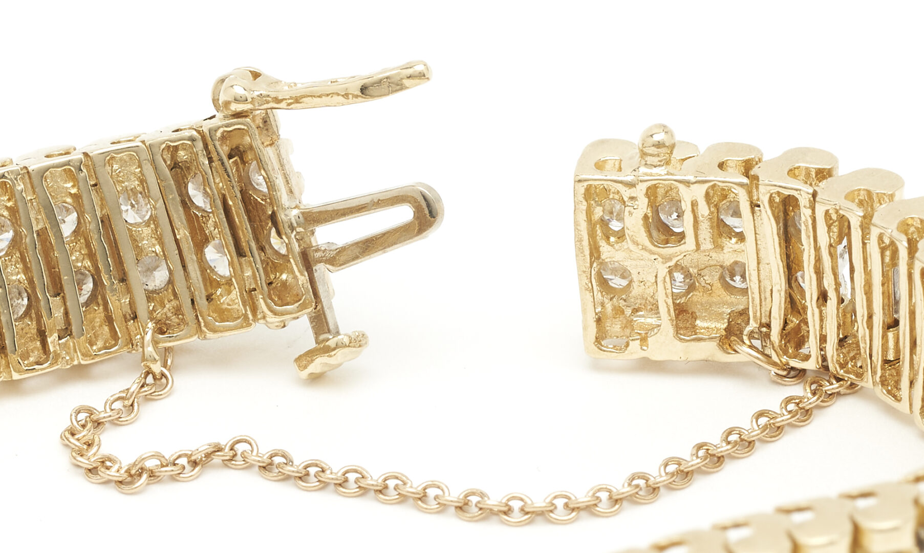 Lot 312: 14K Gold & Diamond Link-Style Bracelet