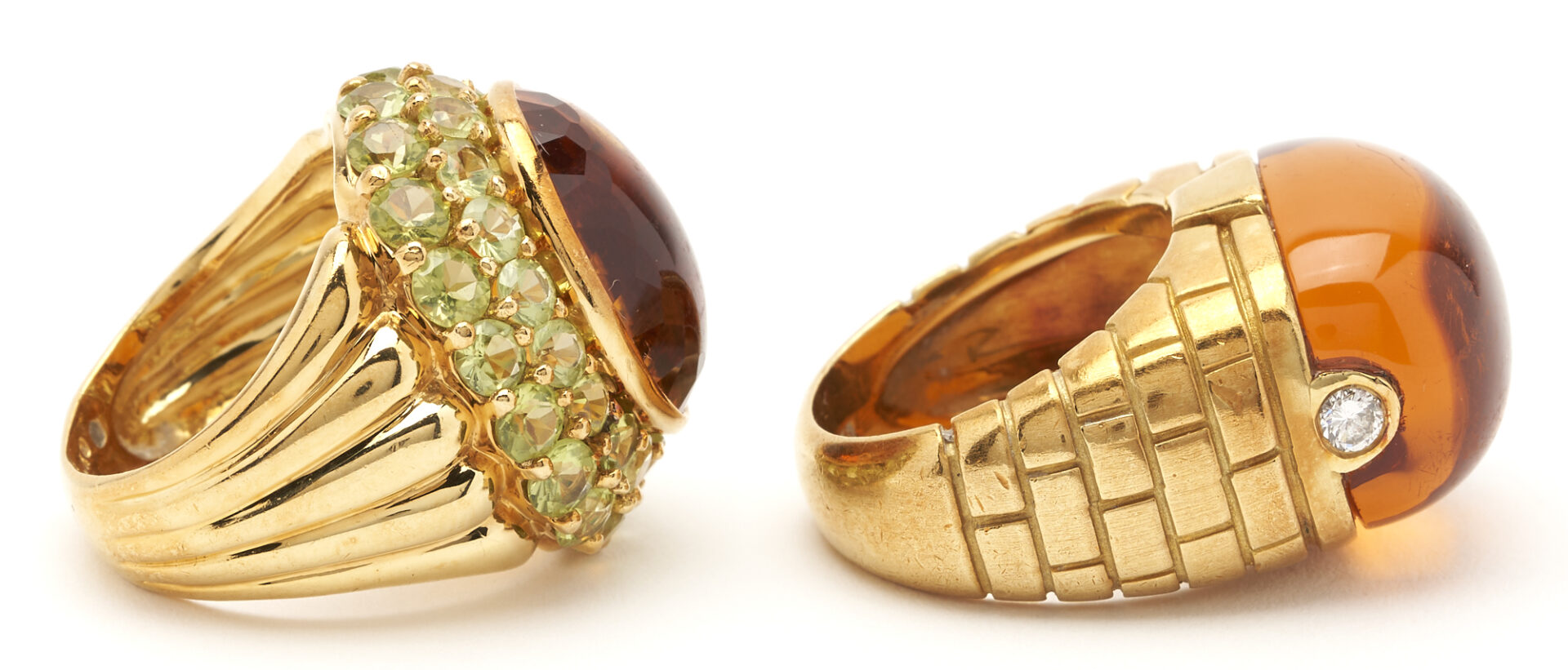 Lot 313: 2 18K Gold & Gemstone Fashion Rings, incl. M. Lowe