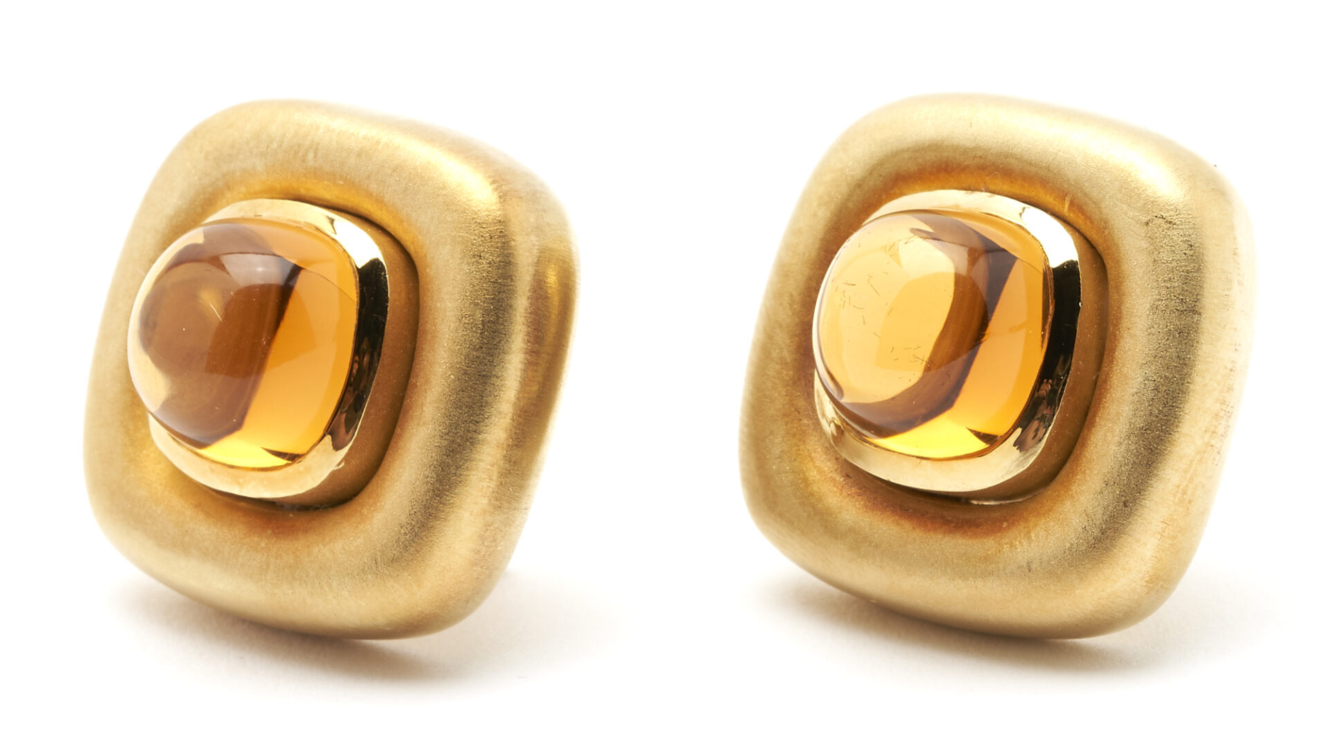 Lot 314: 18K Gold & Topaz Earrings, M. Lowe & Company