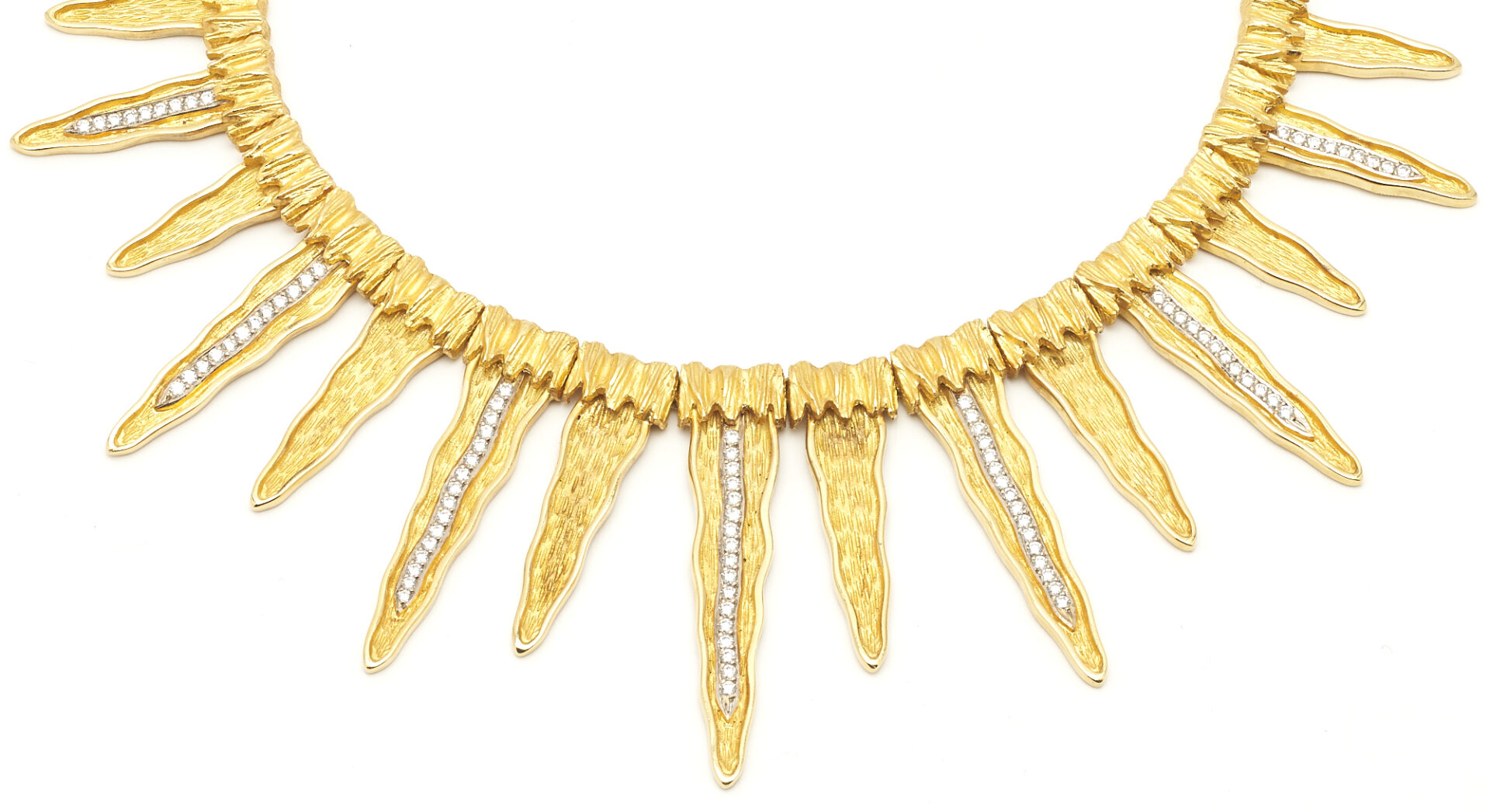 Lot 31: Maramenos & Pateras Gold Icicle Necklace & Earrings