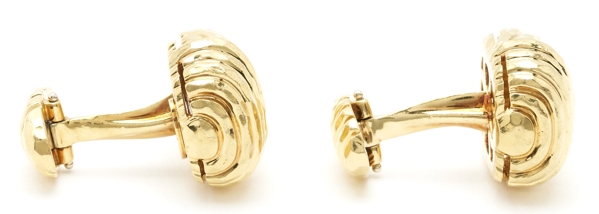 Lot 320: Pair of 18K Yellow Gold Cufflinks by Henry Dunay
