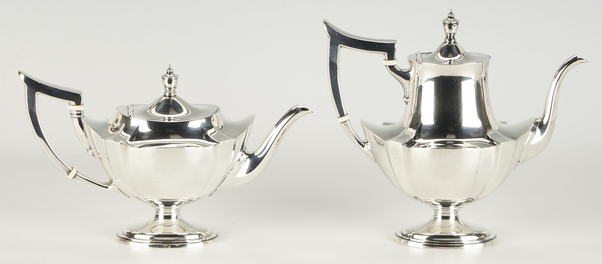 Lot 332: Gorham Plymouth 5-Piece Sterling Silver Tea Set