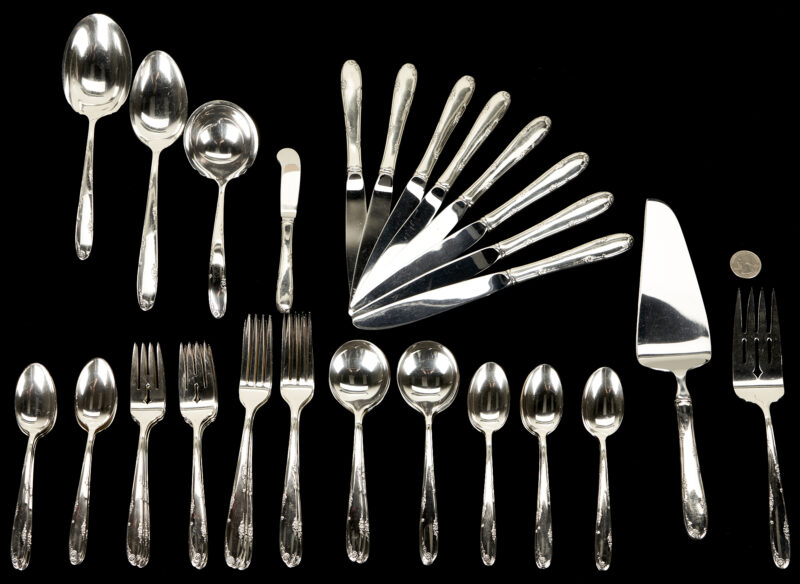 Lot 334: 53 Pcs. Towle Madeira Sterling Silver Flatware, Service for 8