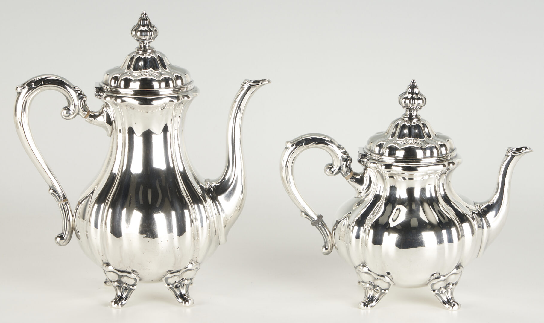 Lot 335: Continental Silver 4-Piece Tea Service with S/P Tray