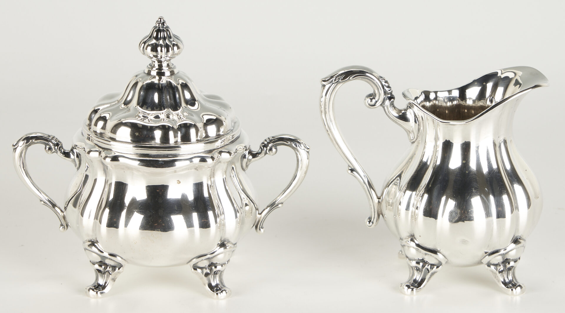 Lot 335: Continental Silver 4-Piece Tea Service with S/P Tray
