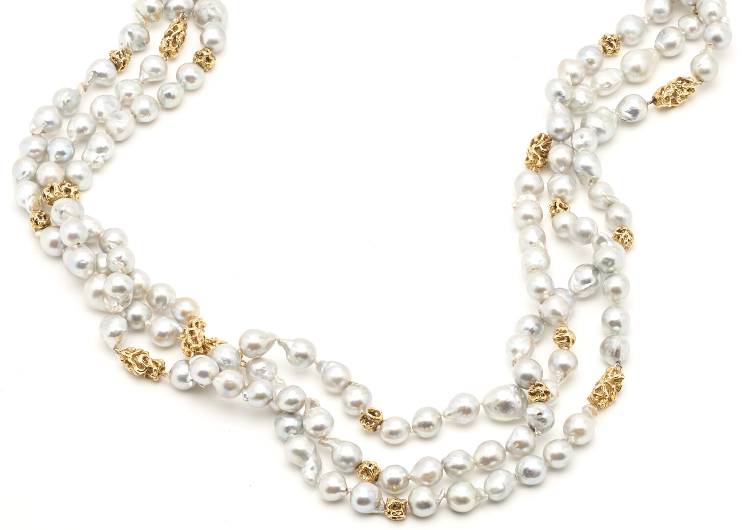 Lot 33: Convertible 18K Tahitian Pearl Necklace