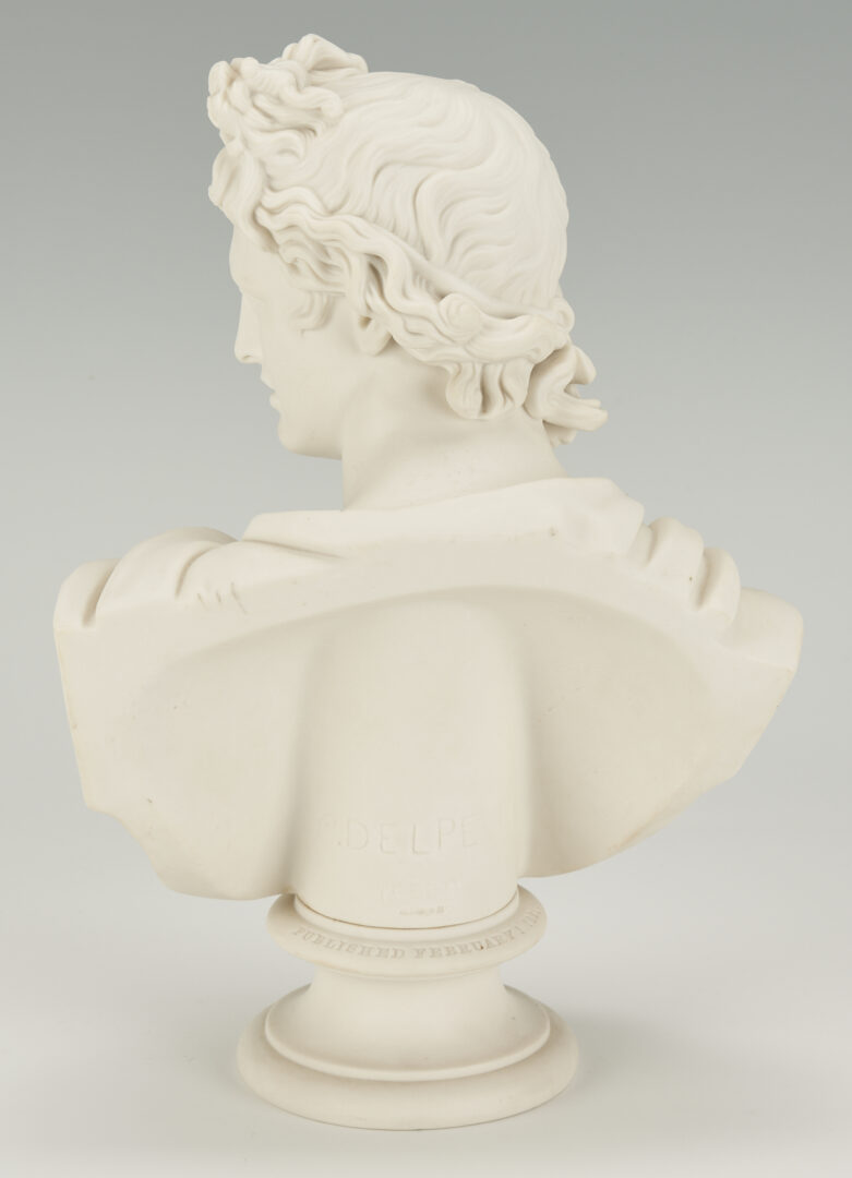 Lot 345: Parian Bisque Bust of Apollo Belvedere, After Charles Delpech