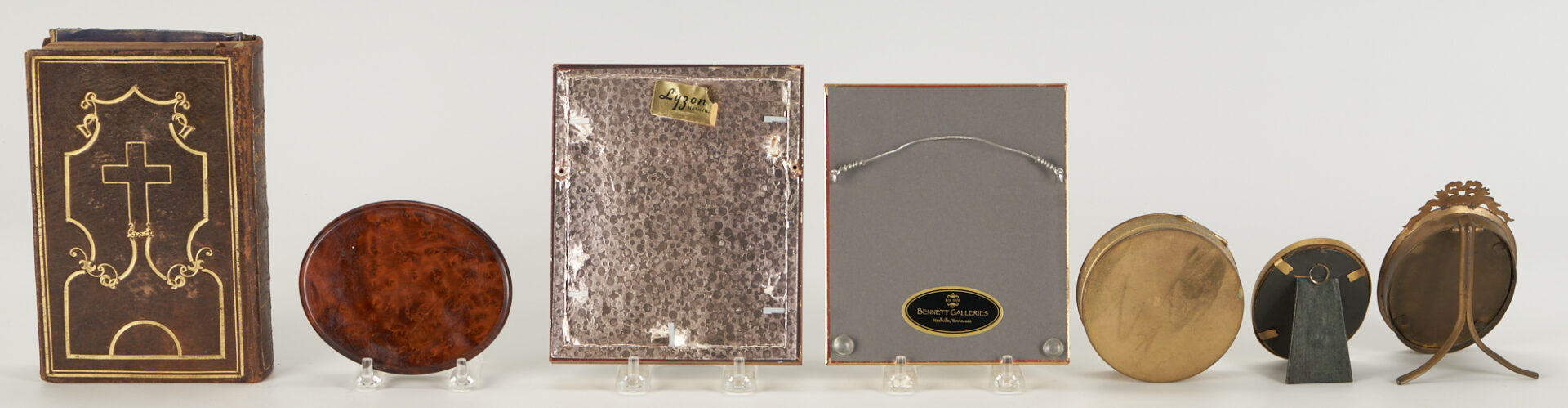 Lot 350: 12 Miniature Portrait Items, incl. Military, Book, Cigar Case, Boxes